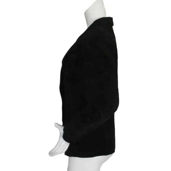 Black Suede Jacket, S, ELIZABETH, Double Breasted, Leather, VINTAGE - Picture 8 of 12